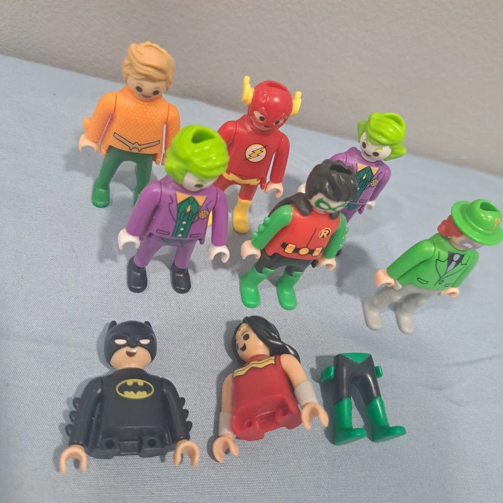 Playmobil Kinder DC Super Friends Lot Robin Joker‎ Flash Riddler Parts Figures